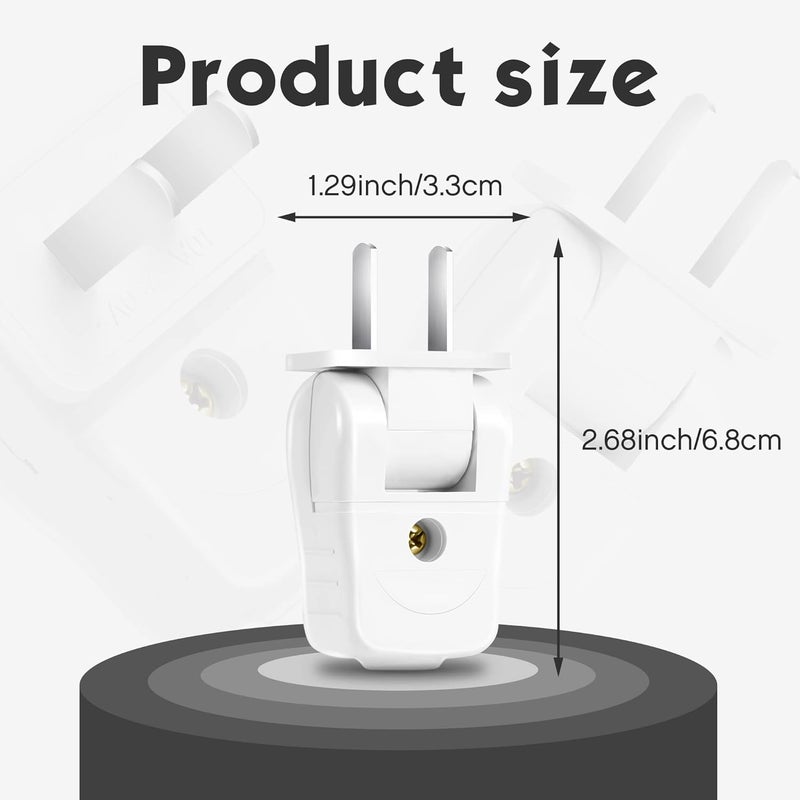 TOODOO Replacement Electrical Plug 2 Prong Lamp Replacement Plugs for Lamps Light Duty, Residential Polarized 10 A 110-250V 2 Wire Straight Blade Can Be Rotated 180 Degrees(9 Pieces) - Image 2